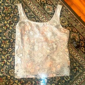 Vintage Floral Appliqué Tank Top